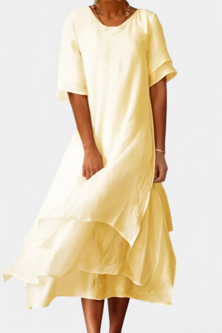 Eloise Vestido Algodón Premium En Capas Elegante Exclusivo