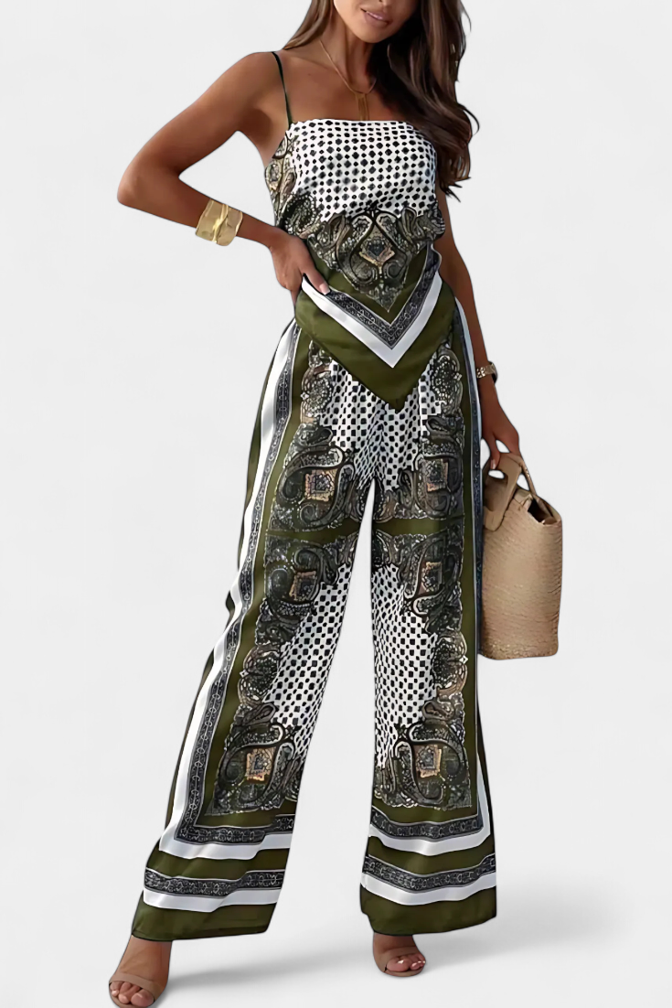 Leonie Conjunto Paisley Con Tiras de Verano Exclusivo