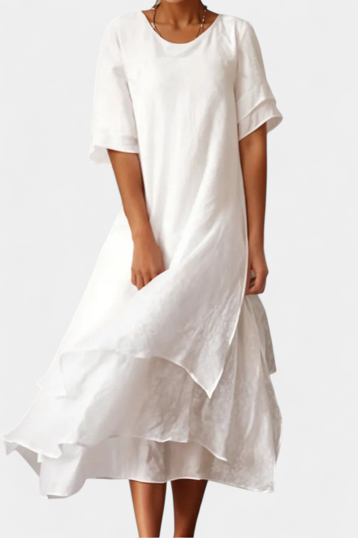 Eloise Vestido Algodón Premium En Capas Elegante Exclusivo