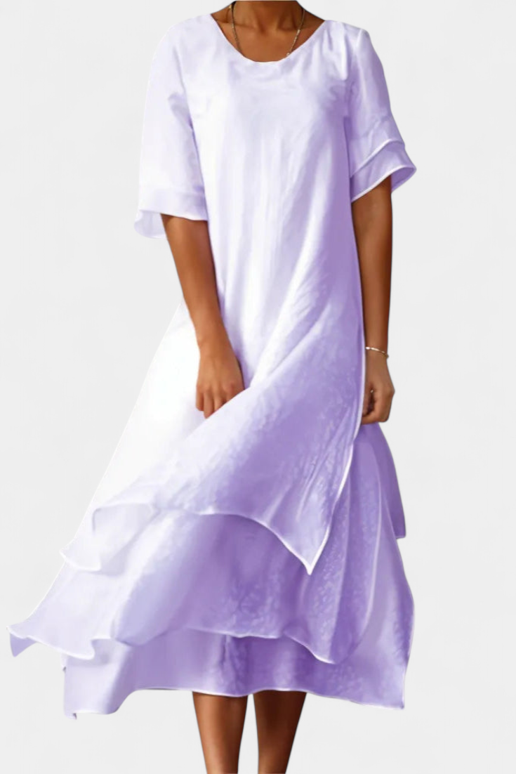 Eloise Vestido Algodón Premium En Capas Elegante Exclusivo