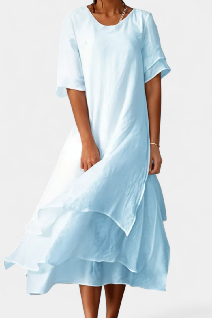 Eloise Vestido Algodón Premium En Capas Elegante Exclusivo