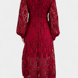 Jovie Vestido Midi Encaje Bordado Cuello Alto Privée