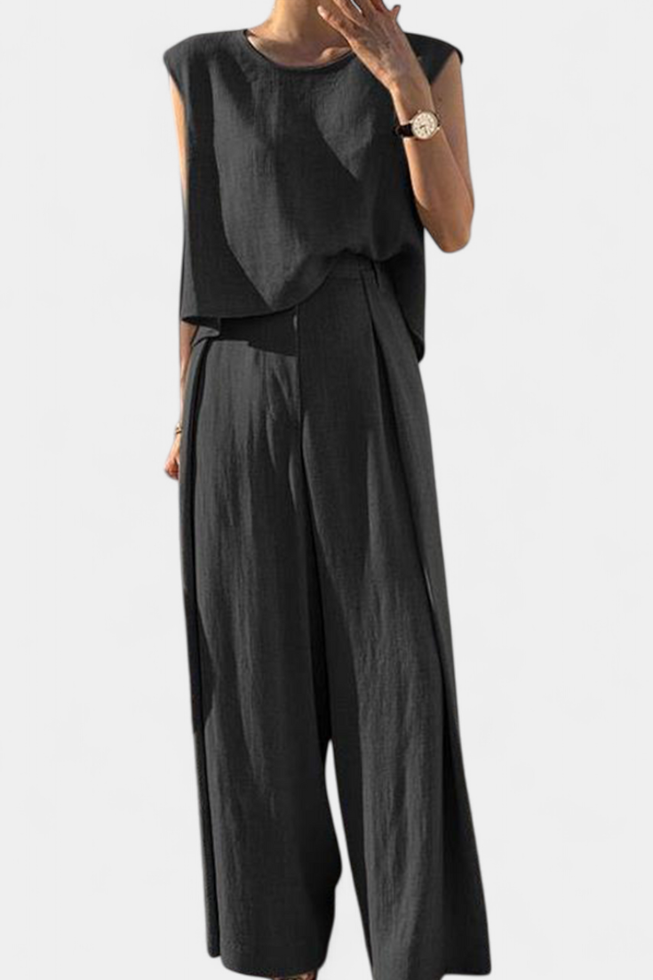 Lauren Conjunto de Dos Piezas de Pierna Ancha Luxe Edición