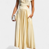 Jocelyn Conjunto Largo Minimalista Exclusivo Escote Alto