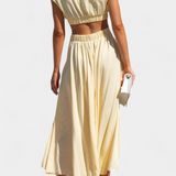 Jocelyn Conjunto Largo Minimalista Exclusivo Escote Alto