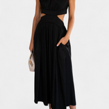 Jocelyn Conjunto Largo Minimalista Exclusivo Escote Alto