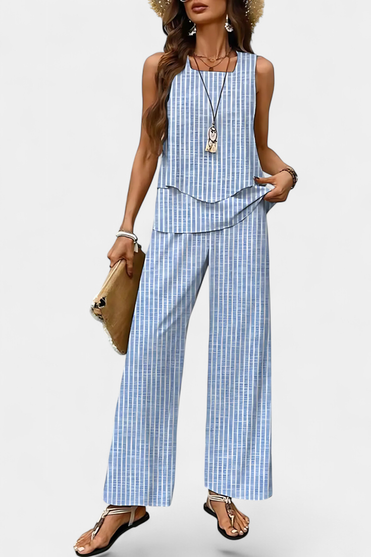 Martina Conjunto Boho Elegante Edición Pantalón Recto