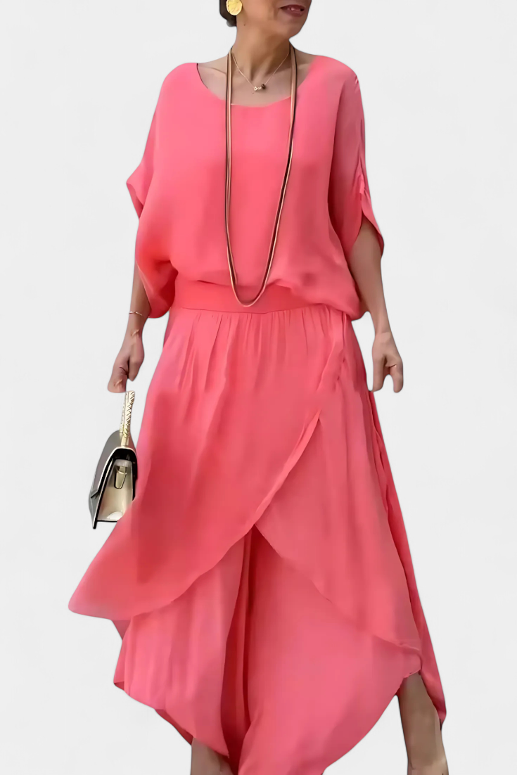 Maravilla Conjunto Fluido Top VIP Holgado Falda Asimétrica