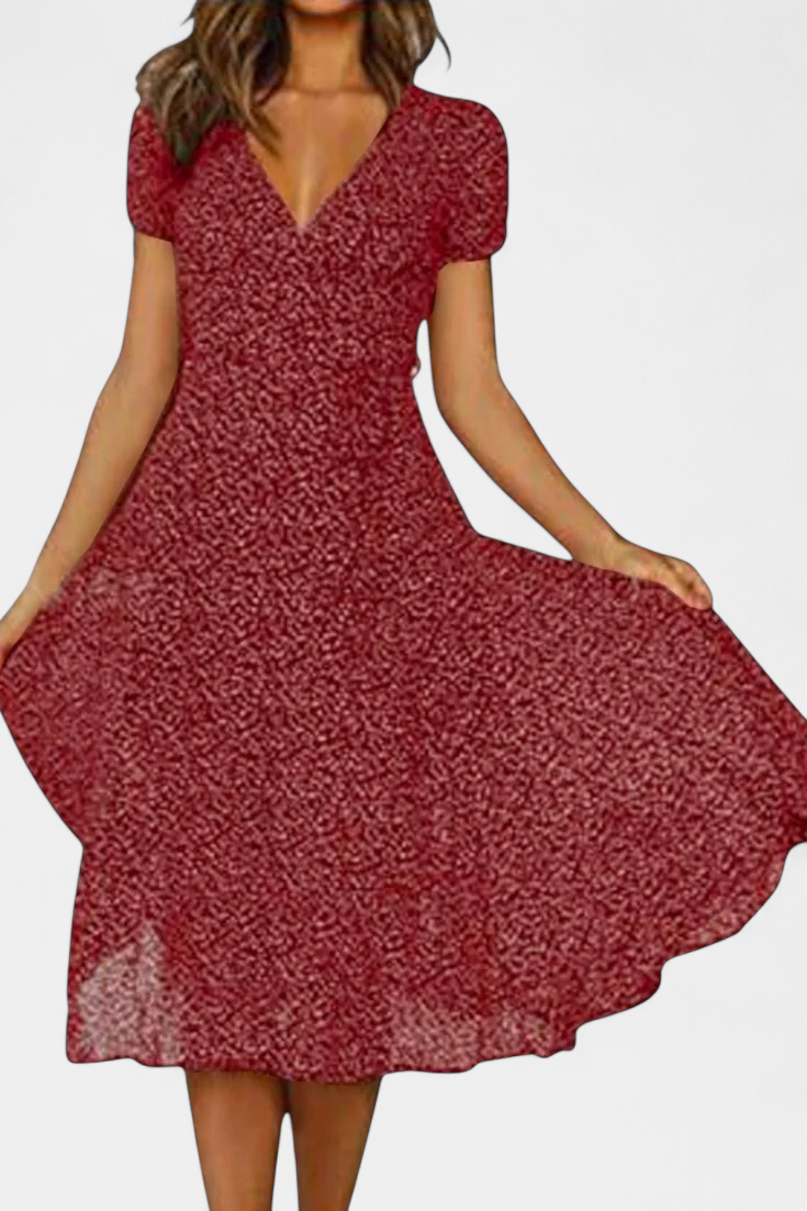 Nuria Vestido Midi Diario Con Escote En V Edicion Limitada