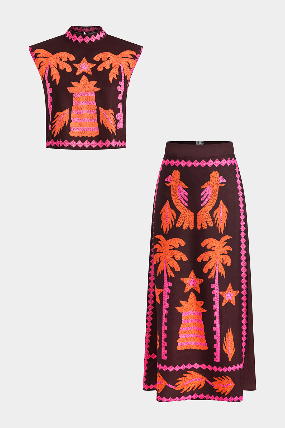 Sloan Conjunto Top Recortado y Falda Coconut Palm Exclusivo