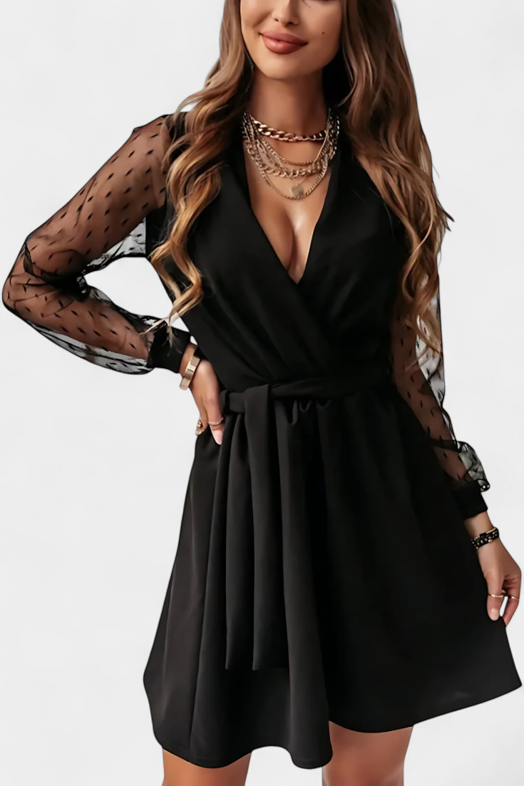 Calandra Vestido Mini Elegante Con Escote Exclusivo