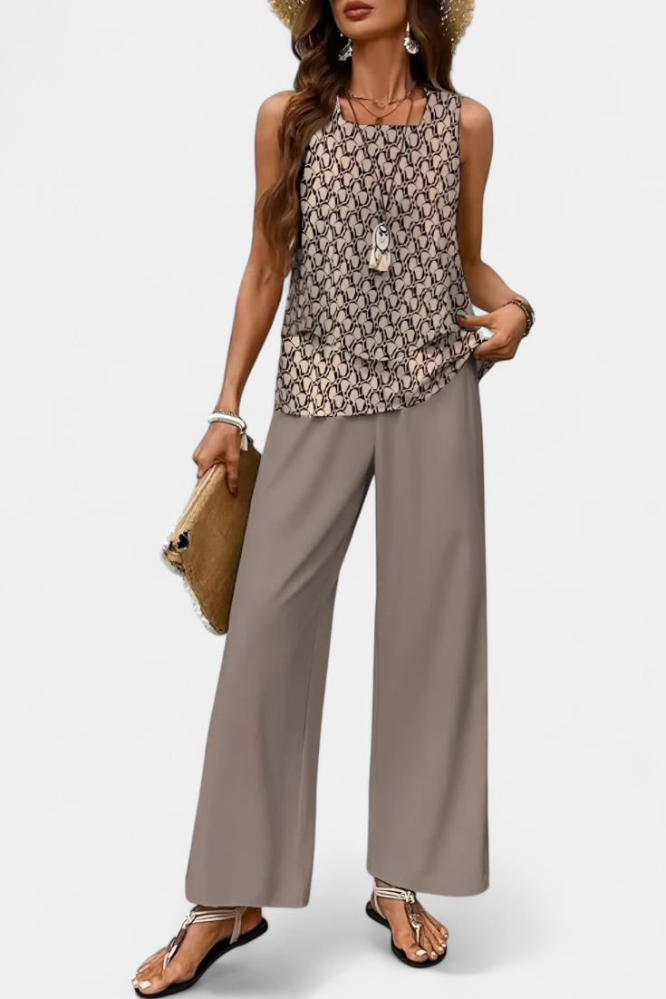 Martina Conjunto Boho Elegante Edición Pantalón Recto