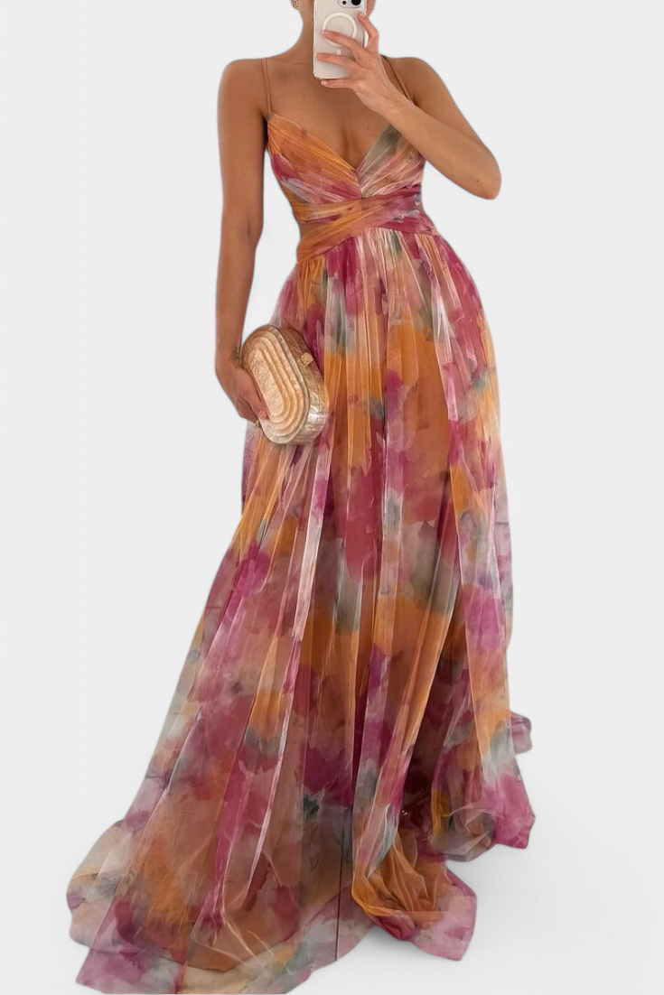 Ingrid Vestido Maxi Floral Con Escote En V Exclusivo