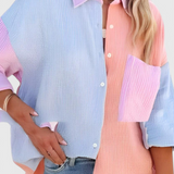 Juniper Blusa De Botones En Bloque De Color Exclusiva