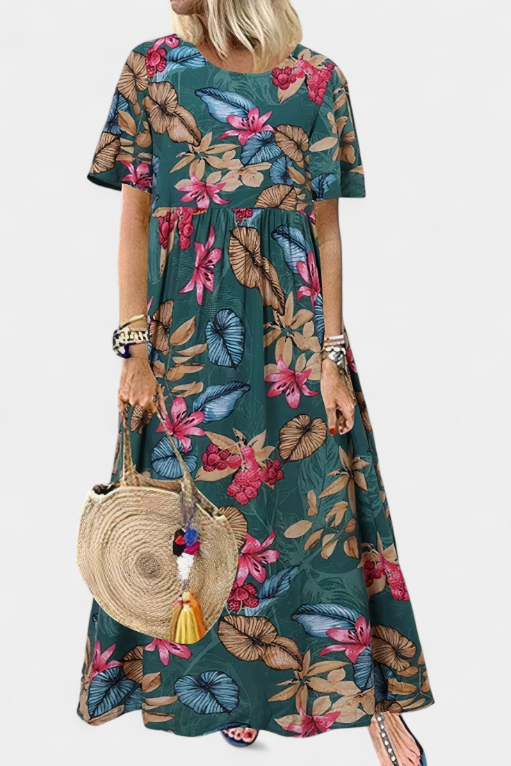 Kareela Vestido Largo Floral Colección Elegancia Exclusiva
