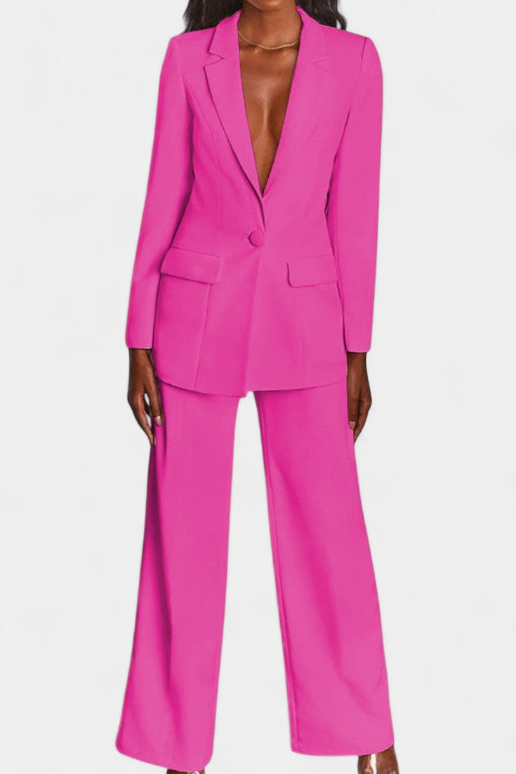 Marnie Conjunto a Medida Blazer y Pantalones de Pierna Ancha