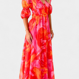 Essja Vestido Maxi de Manga Abullonada Colección Exclusiva