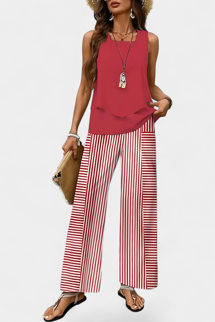 Martina Conjunto Boho Elegante Edición Pantalón Recto
