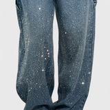 Dalia Jeans Pantalón Cargo Balloon Brillo Pedrería Elite