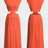 Jocelyn Conjunto Largo Minimalista Exclusivo Escote Alto
