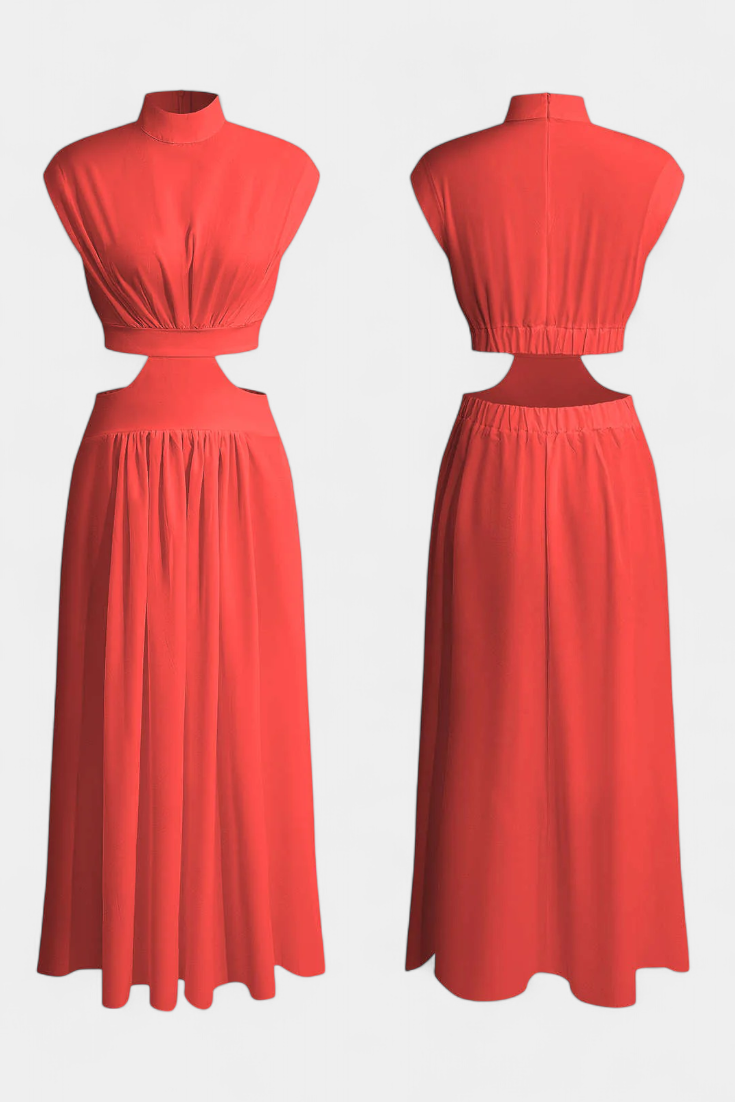 Jocelyn Conjunto Largo Minimalista Exclusivo Escote Alto