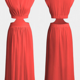 Jocelyn Conjunto Largo Minimalista Exclusivo Escote Alto