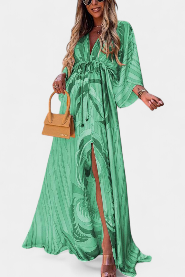 Joelle Vestido Maxi Arcoíris Manga Murciélago Privado