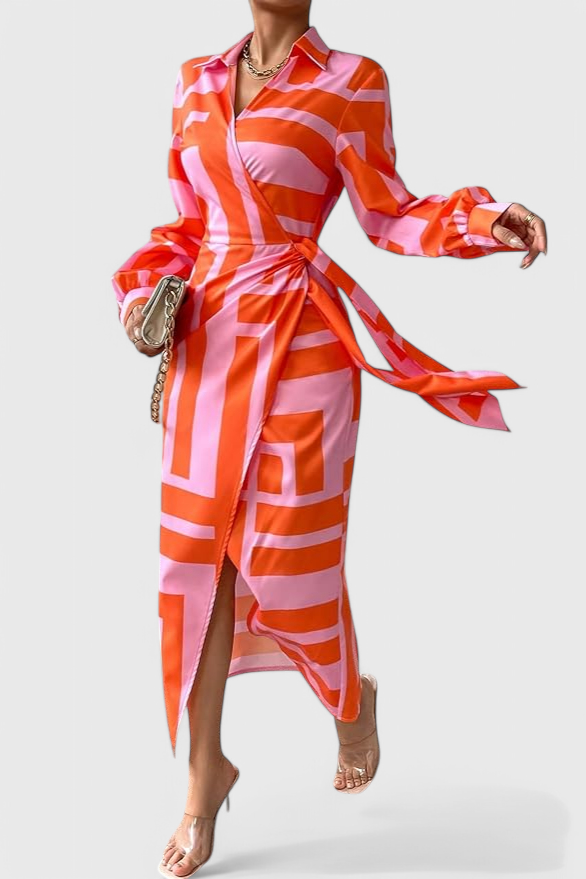 Maira Vestido Envolvente Impreso De Colección Exclusiva