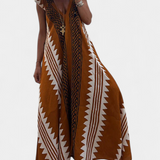 Dakota Vestido Maxi Bohemio Con Motivo Geométrico Exclusivo