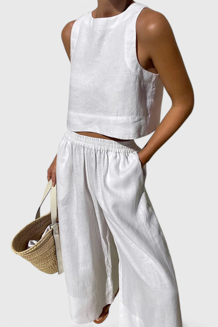 Avelina Conjunto Minimalista Algodón Y Lino Exclusivo