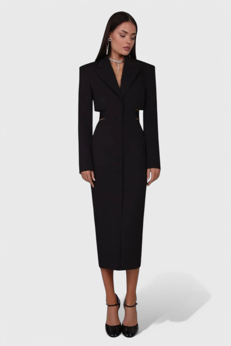 Bernice Vestido Blazer Midi De Corte Selecta Sastrería