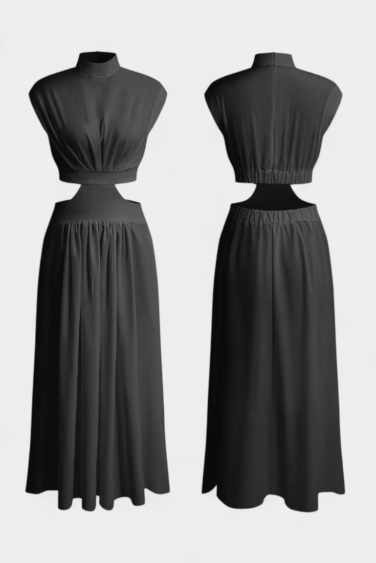 Jocelyn Conjunto Largo Minimalista Exclusivo Escote Alto