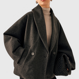 Helena Abrigo de Tweed Oversized Con Algodón Poliéster