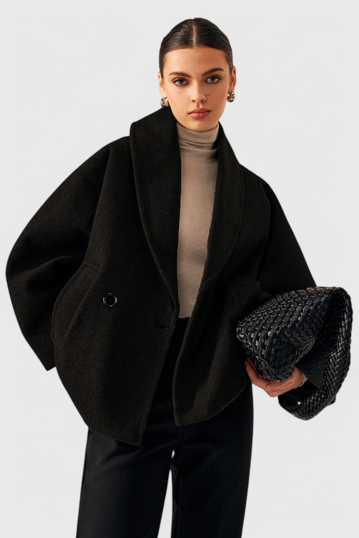 Helena Abrigo de Tweed Oversized Con Algodón Poliéster