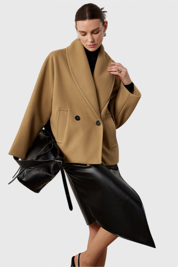 Helena Abrigo de Tweed Oversized Con Algodón Poliéster
