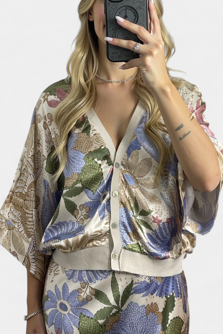 Shae Conjunto Blusa y Falda Cola de Pez Floral Exclusivo