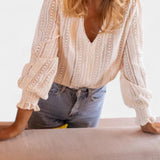 Emery Blusa De Encaje Crochet Algodón Premium Exclusiva