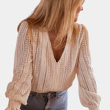 Emery Blusa De Encaje Crochet Algodón Premium Exclusiva