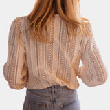 Emery Blusa De Encaje Crochet Algodón Premium Exclusiva