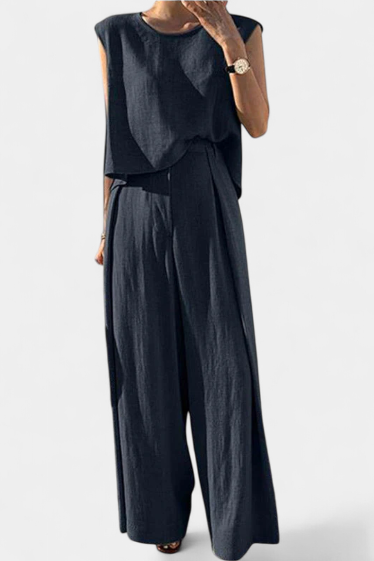 Lauren Conjunto de Dos Piezas de Pierna Ancha Luxe Edición
