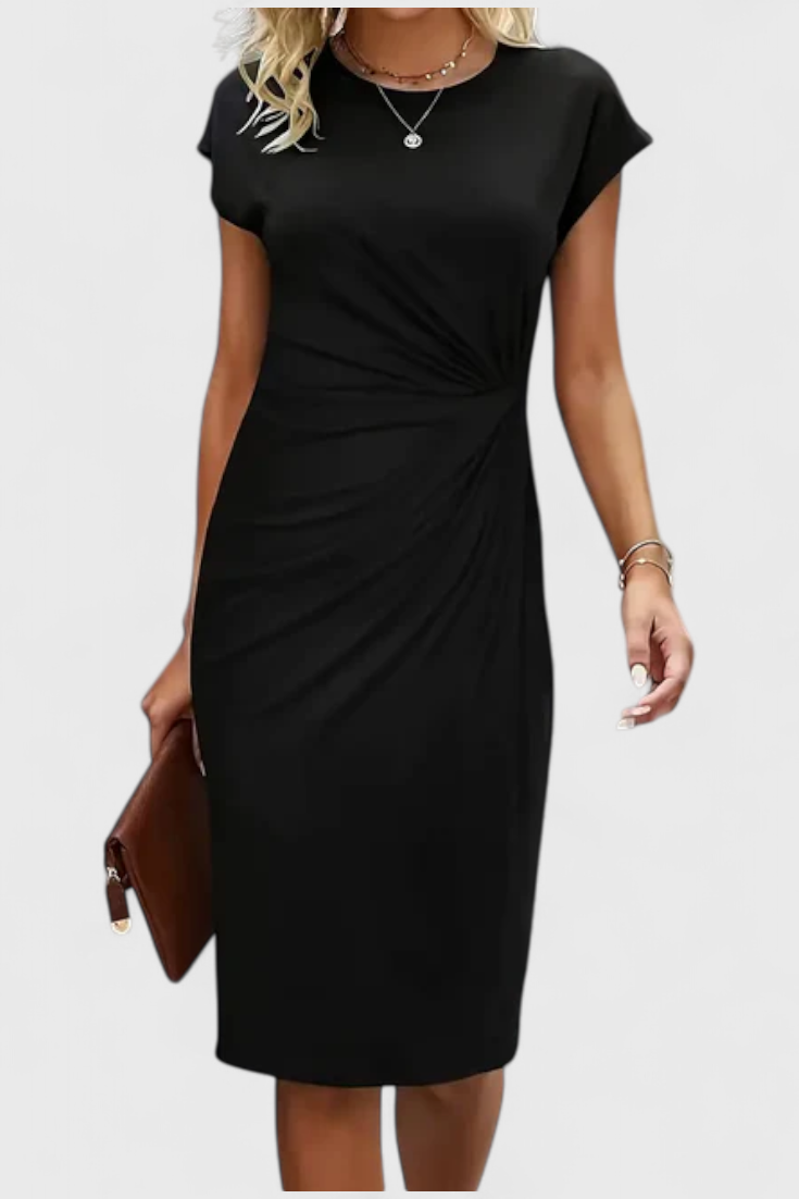 Katrina Vestido Midi Atemporal Cuello Redondo Exclusivo