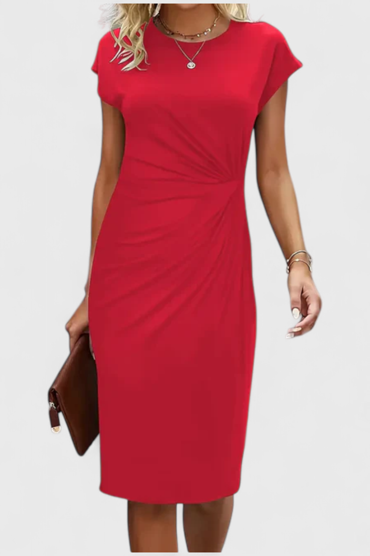 Katrina Vestido Midi Atemporal Cuello Redondo Exclusivo