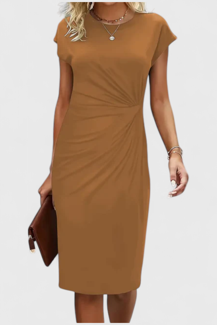 Katrina Vestido Midi Atemporal Cuello Redondo Exclusivo