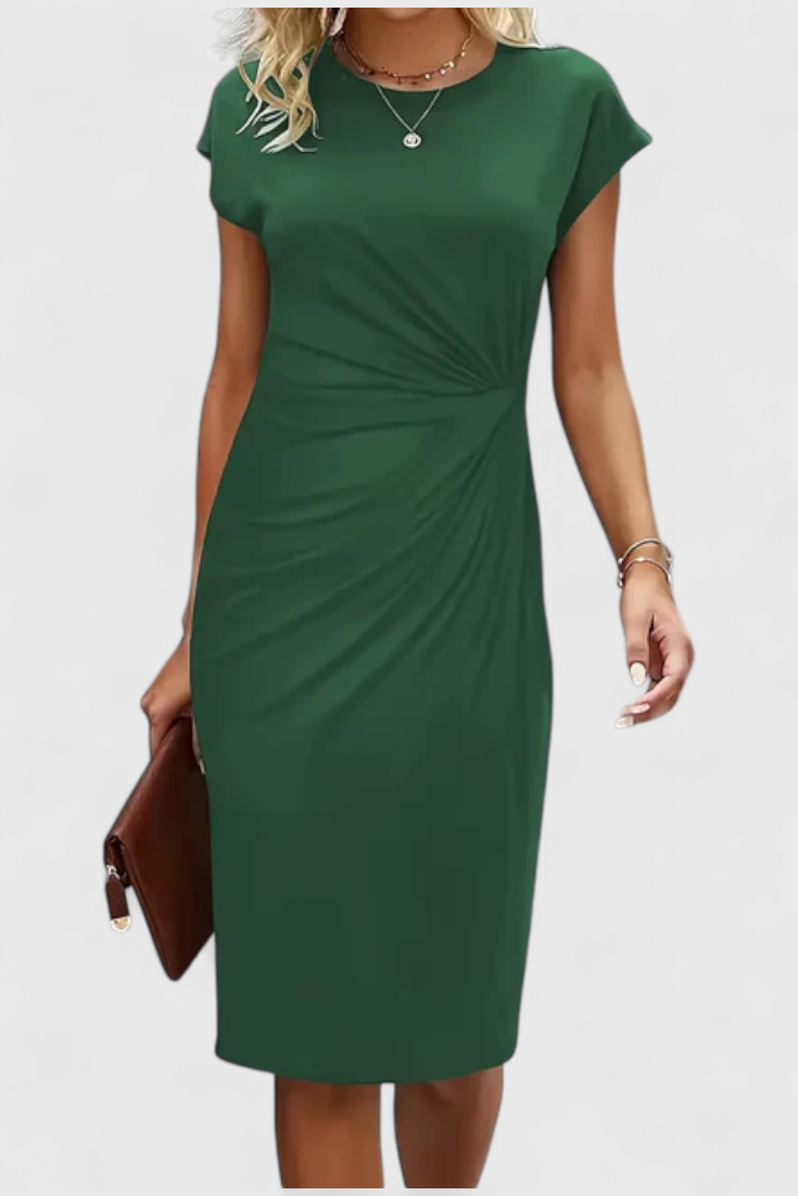 Katrina Vestido Midi Atemporal Cuello Redondo Exclusivo