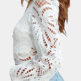 Solsticea Blusa De Encaje Cropped Colección Exclusiva