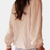 Soleil Bohème Camisa De Algodón Y Lino Bordada Exquisita