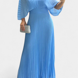 Odele Vestido Plisado Fluido con Espalda Abierta Elegante