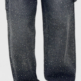 Dalia Jeans Pantalón Cargo Balloon Brillo Pedrería Elite