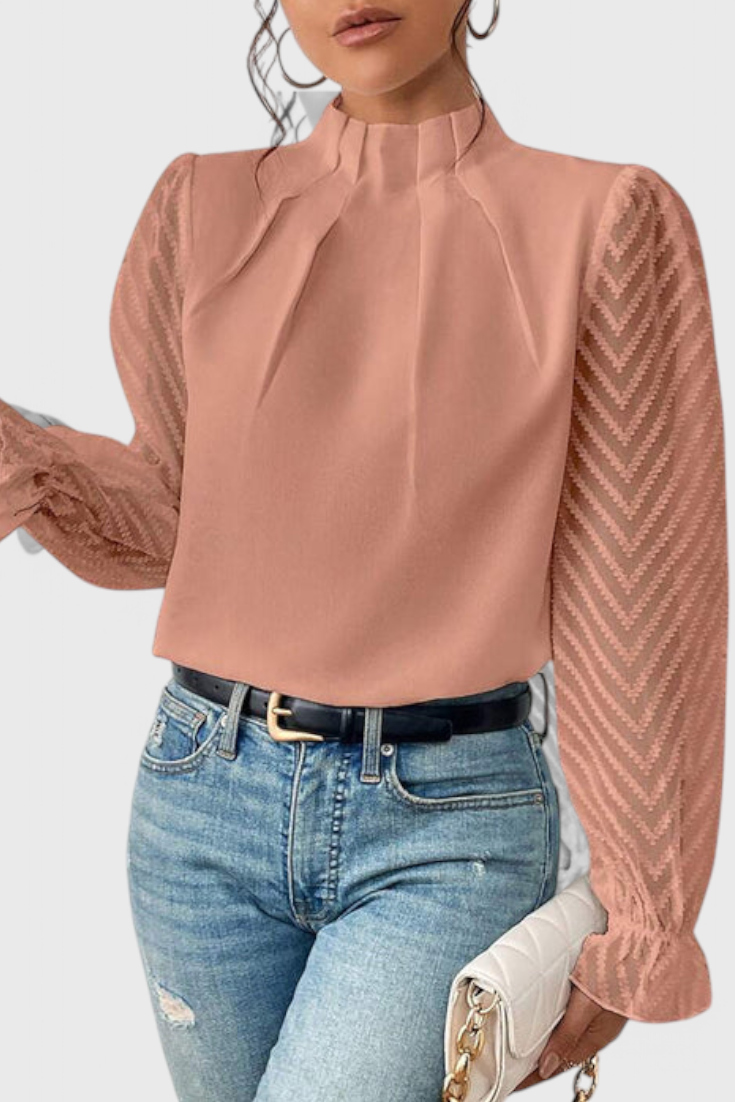 Helga Blusa Manga Larga Náutica Tejido Premium Exclusiva