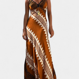 Dakota Vestido Maxi Bohemio Con Motivo Geométrico Exclusivo